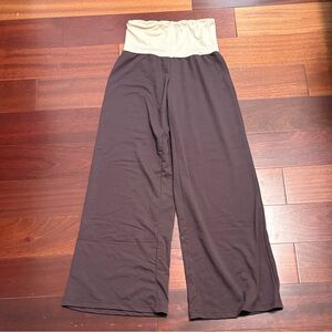 SHEIN Foldover Brown Wide Leg Pants